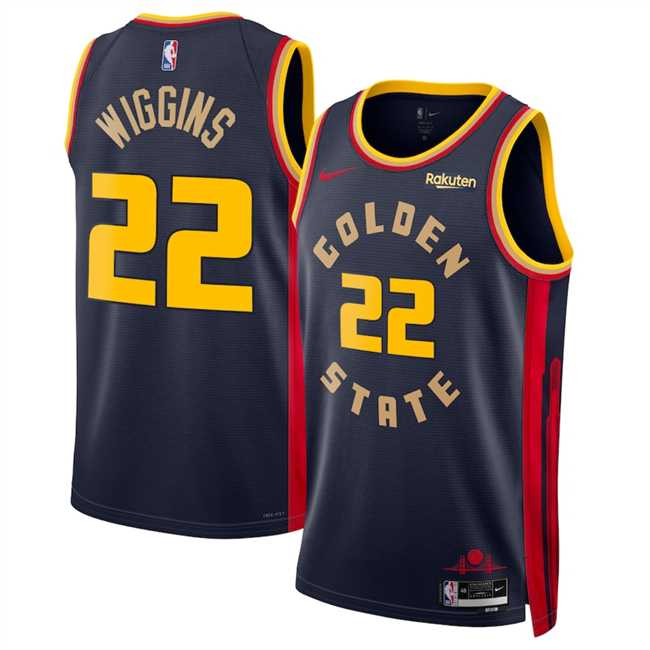 Men%27s Golden State Warriors #22 Andrew Wiggins Navy 2024-25 City Edition Stitched Jersey Dzhi->golden state warriors->NBA Jersey